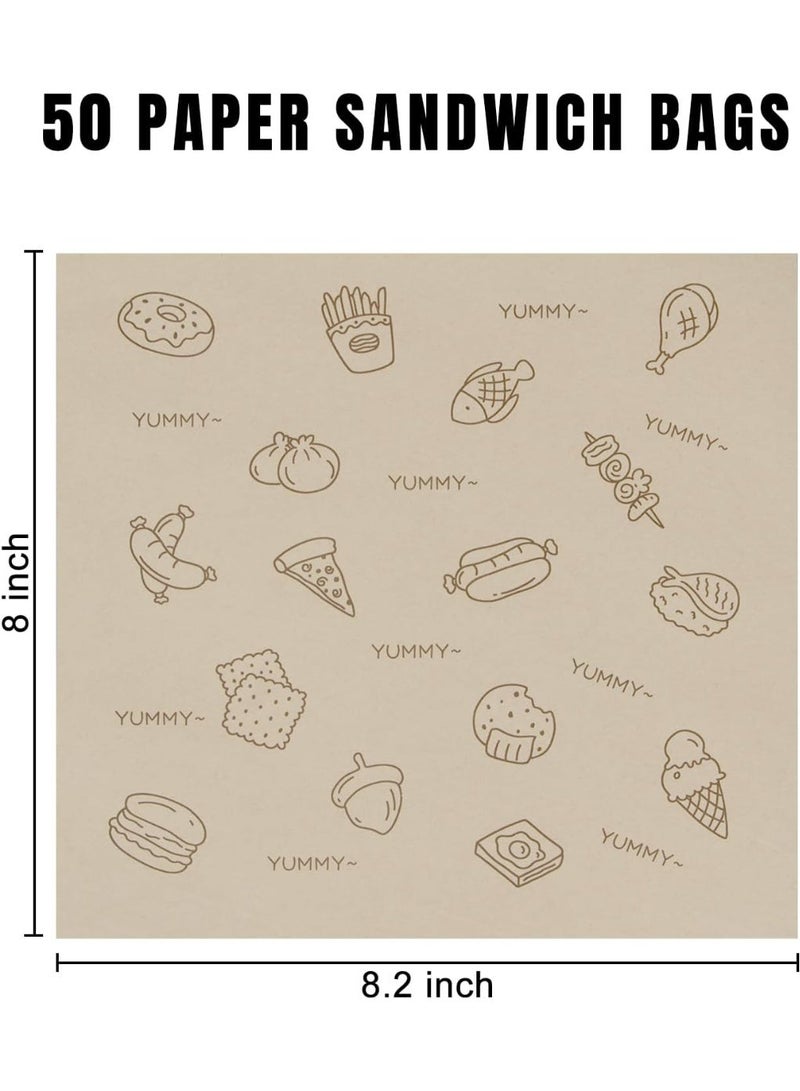 Bukela 50 Sheets Sandwich Wrapping Paper, Waxed Baking Paper, Food Oil Absorbent Paper, Greaseproof Paper, Fried Chicken Insulation Paper - Image 2